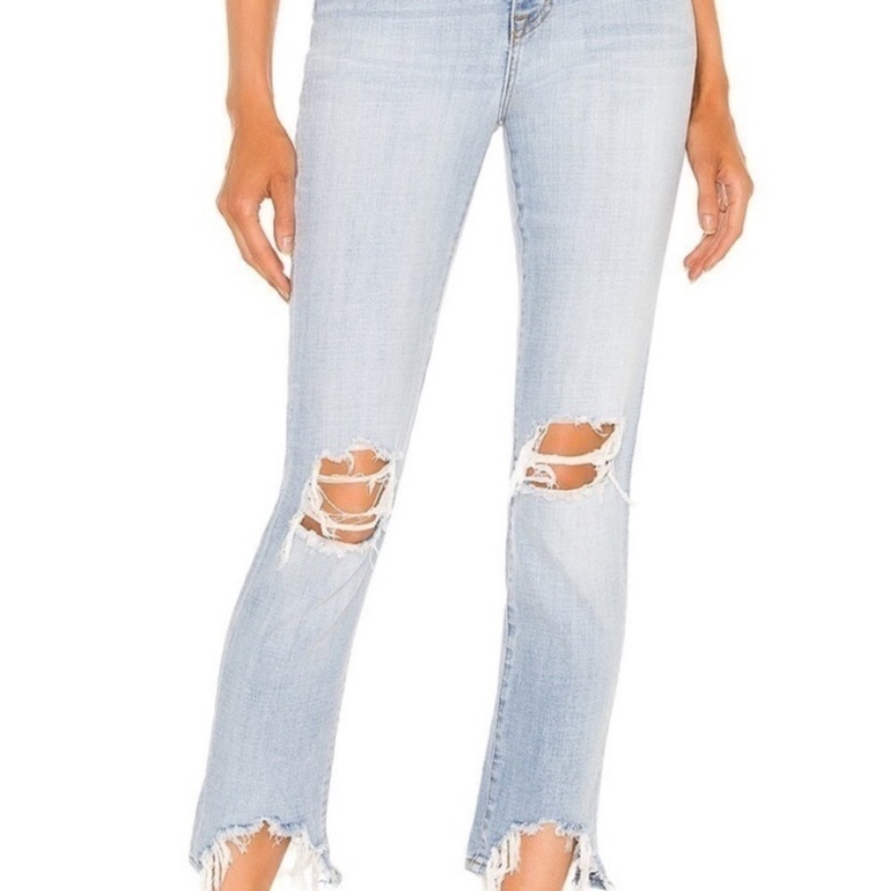 L'AGENCE Light Blue Distressed Skinny Jeans